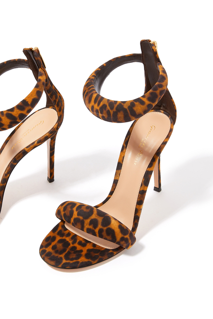 Bijoux Leopard Print 105 Suede Sandals
